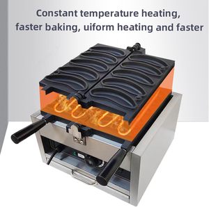 Máquina para Hacer Waffles en Forma de Plátano de 5 Rejillas, Comercial, con Caras Sonrientes, de Acero Inoxidable, Eléctrica, para Hacer Snacks - Product Image 6