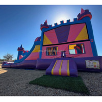 Château gonflable sur le thème de l'été personnalisé, combo château gonflable Castillo Inflable, château gonflable commercial et toboggan