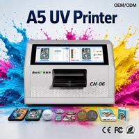 Imprimante à plat à jet d'encre UV automatique BERIC New Auto A5 avec tête d'impression I3200/DX7, multicolore, portable, pour impression de coques de téléphone DIY
