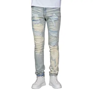 Abbigliamento Wangsheng 2024 nuovo stile di fabbrica Jeans Slim all'ingrosso moda Cool Street Wear vendita calda con cerniera Jeans