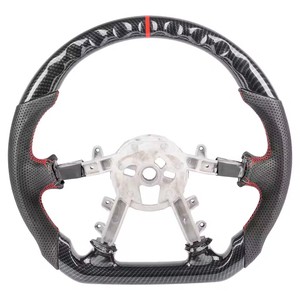 Volant en cuir perforé en fibre de carbone hydro-déposé pour Chevrolet <span class=keywords><strong>Corvette</strong></span> <span class=keywords><strong>C5</strong></span> <span class=keywords><strong>1997</strong></span> 1998 1999 2000 2001 2002 2003 2004 - Product Image 2