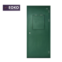 Porte coupe-feu EOKO homologuée 90 minutes avec panneau de vision et barre anti-panique pour entrepôt et usine, simple battant, grande taille