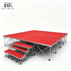 Plateforme de Scène à Prix d'Usine avec Escalier, Plateforme de Scène Intelligente en Aluminium, Scène Portable avec Surface Moquettée - Product Image 1