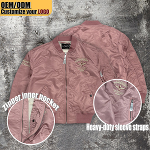 Blouson aviateur en cuir PU de haute qualité pour homme avec broderie et doublure matelassée, veste d'hiver personnalisée, coupe-vent - Product Image 1