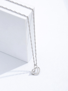 Collana pendente all'ingrosso doppio cuore che tocca la collana arenaceo macinato amore - Product Image 5
