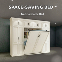 Lits muraux pliants modernes YVT sur mesure, taille double, queen, king, avec armoire intégrée, design gain de place
