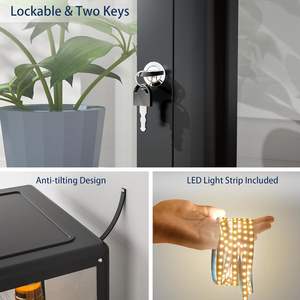 Vetrina in vetro con immagine a vista completa commerciale per negozio di gioielli, ripiano regalo antipolvere, ripiano in vetro verticale con cornice in alluminio - Product Image 5