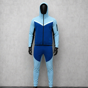 Men Winter Tracksuit Set Hooded <b>Zip</b> <b>Up</b> <b>Jacket</b> Jogger Pants Breathable Quick Dry Custom Logo Sportswear - Product Image 1