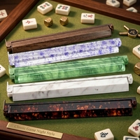 Règle de Mahjong américaine deux-en-un, support de Mahjong juif, barre de poussée en écaille de tortue de 17,5 pouces, matériau ABS