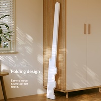 YIMO PF-4 Paravent pliable extensible en papier kraft ondulé, écran de séparation moderne et minimaliste pour bureau et studio