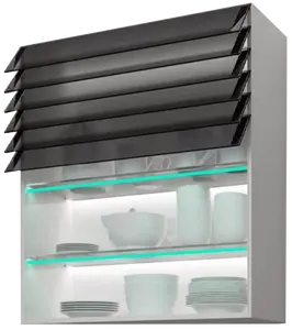 ROEASY خزائن المطبخ الذكية الذكية وملحقاتها خزانة من الزجاج المقسى سلة سحب