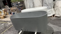 Baignoire ovale en pierre artificielle blanche Himalaya IceTech Factory OEM pour eau froide, idéale pour hôtels, extérieur et salles de sport