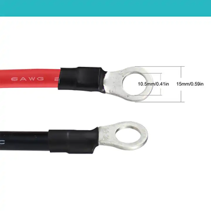 Câble d'interconnexion de batterie de calibre 6 avec cuivre sans oxygène noir + rouge, ensemble de 2 pièces - Product Image 4
