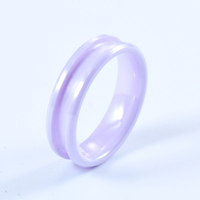Bague de mariage en céramique violette à la mode bague en céramique vierge avec bague d'incrustation de bricolage cadeau de fiançailles 6mm 8mm