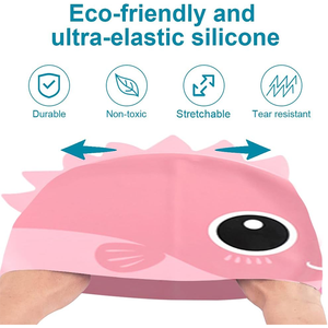 Gorro de Natación de Silicona con Diseño de Peces, a Prueba de Fugas, con Logotipo Personalizado, para Niños, Gorro de Piscina Impermeable con Estampado de Dibujos Animados - Product Image 5