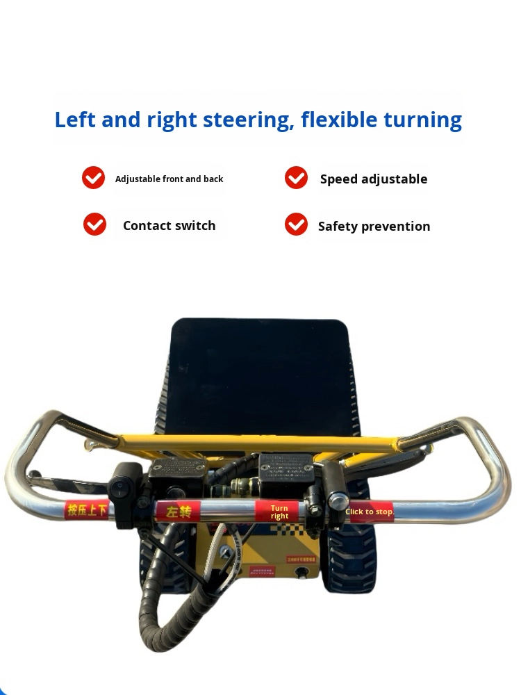 Wide-Track Foldable Electric Stair Climber Cart with Rubber Wheels Maneuverable Transport Tool for Storage & Shopping Farm Work