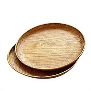 Natural <b>Wood</b> <b>Round</b> Classic Design Serving Plate Handmade Durable Eco-Friendly Dishwasher Safe AZ ENTERPRISES - Product Image 2