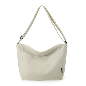 Sac à bandoulière en nylon uni personnalisé avec logo, décontracté, unisexe, sacs à main simples pour femmes, grand sac de shopping portable - Product Image 1