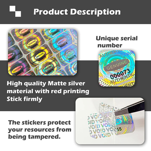 In kỹ thuật số Hologram Làm xáo trộn rõ ràng Sticker chính hãng an ninh niêm phong nhãn bảo hành VOID sticker với độc đáo số Serial - Product Image 2