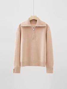 Maglione da <span class=keywords><strong>Donna</strong></span> in Cashmere con Mezza Zip, Collo Alto a Coste, Pullover Comodo e Versatile in <span class=keywords><strong>Lana</strong></span> per Autunno e Inverno - Product Image 3