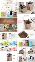 Poubelle de bureau carrée empilable en plastique de 10,5 L avec couvercle, personnalisable, pour tri des déchets et rangement d'articles divers