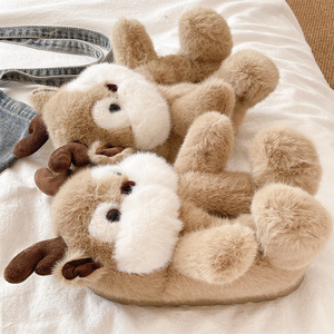 Chaussons tendance automne-hiver 2025 en tissu de coton respirant, légers, antidérapants, à semelle épaisse, chauds, en peluche, avec un design mignon de dessin animé - Product Image 5