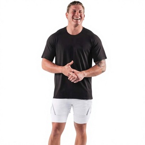 Camiseta Moderna de Cuello Redondo para Hombre, Ajustada, de Mezcla de Algodón Elástico, Manga Corta, Informal y Deportiva, Colores y Tallas Personalizadas, Marca Privada - Product Image 1
