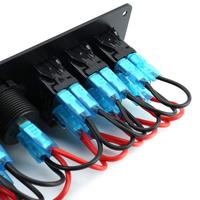 Panneau d'interrupteurs à bascule 6 + 1 Gang 12V-24V DC avec voltmètre pour voitures, camions, bateaux, véhicules récréatifs et marine