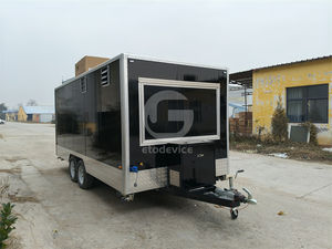 Remorque alimentaire noire de 16 pieds de long avec climatiseur sur le toit <span class=keywords><strong>Camion</strong></span> de nourriture commercial mobile à vendre - Product Image 2