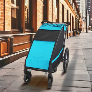 Remorque vélo pour chien avec cadre en alliage d'aluminium, suspension indépendante et tissu résistant à l'eau 600D pour les aventures en plein air - Product Image 3