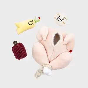 뜨거운 판매 애완 동물 가게 안티 물린 크리 에이 티브 시뮬레이션 봉제 칠면조 닭 장난감 강아지 삐걱 거리는 애완 동물 씹는 개 장난감