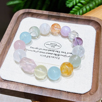 Bracelet extensible en pierres précieuses naturelles mélangées, perles de cristal, bracelet en cristal roulé assorti pour la création de bijoux