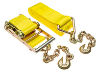 Sangle à cliquet jaune de 4 po x 30 pi avec rallonges de chaîne