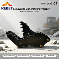 Broyeur de recyclage de béton usagé REBET pour excavatrice, grappin de concassage robuste, mâchoire de déchiquetage de béton CE ISO