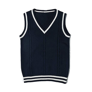 Vent d'école personnalisé garçons et filles et adolescents gilet <span class=keywords><strong>sans</strong></span> manches <span class=keywords><strong>pull</strong></span> tricoté <span class=keywords><strong>pull</strong></span> rayé - Product Image 2
