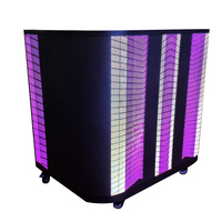 Cabine de DJ portable avec écran vidéo LED, façade, support de table, flight case pour DJ, affichage numérique