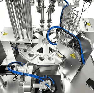Machine de remplissage et de scellage rotative haute vitesse pour aliments humides pour animaux (chats, chiens), bouillon d'os, yaourt, purée, miel, sauces et aliments pour bébés - Product Image 2