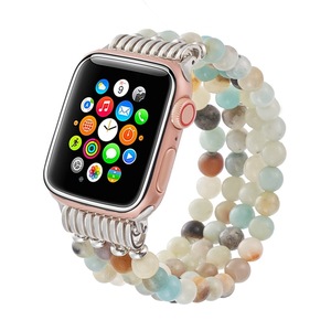 Correa <span class=keywords><strong>de</strong></span> Reloj con Cuentas, Correa Elástica <span class=keywords><strong>de</strong></span> Joyería, Brazalete para Mujer para <span class=keywords><strong>Apple</strong></span> Iwatch Series 38/40/41/42/44/45/46/49mm - Product Image 1