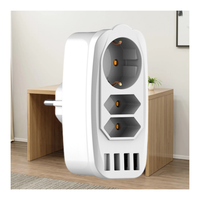 Multiprise multifonctionnelle de type UE avec 3 prises EU, 4 prises USB, cube d'extension d'alimentation avec adaptateur mural et prises
