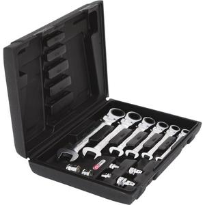 KS TOOLS - 503.4867 GEAR plus flexible locking combination <b>ratcheting</b> <b>spanner</b> <b>set</b> with adaptors (12 pcs) WRENCHES - Product Image 4