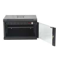 Armoire de serveur réseau personnalisée de 19 pouces, montage mural, 6U/4U/9U/12U, construction en acier, porte en verre, protection IP20, charge statique de 1000 kg
