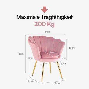 Diseño nórdico, respaldo de concha de terciopelo, patas doradas, silla de tocador de maquillaje, silla de brazo de ocio con acento de barril rosa con reposabrazos - Product Image 3