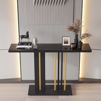 Table console moderne minimaliste en marbre de luxe léger, table d'entrée, table d'autel, table murale, bureau de salon, étagère de rangement pour couloir et hall d'entrée