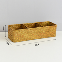 Nouvel Arrivage : Panier de Rangement Vintage en Jonc de Mer Tressé pour Cuisine, Organisateur en Osier Écologique Fait Main pour Cosmétiques, Articles Divers et Aliments