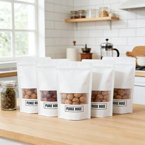 Sachet Doypack en papier kraft personnalisé avec fermeture zip et impression par gravure à ruban |   Sacs d'emballage écologiques biodégradables et résistants à l'humidité pour - Product Image 3