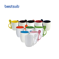 BestSub Großhandel benutzer definierte personal isierte Sublimation Rohlinge Artikel 11oz Foto Keramik Reise Farbe Löffel Kaffeetasse zum Drucken