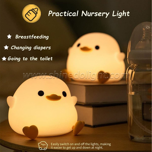 Pato Nightlights Led luz de noche <span class=keywords><strong>patito</strong></span> lámpara recargable USB dibujos animados silicona niños chico dormitorio decoración regalo de cumpleaños - Product Image 4