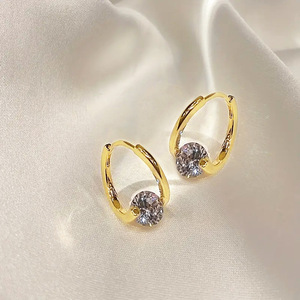 Orecchini a Cerchio Geometrici con Zirconi per Donne, Gioielli Eleganti e alla Moda - Product Image 5