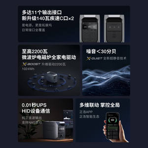 DELTA 3 ULTRA PLUS wiederaufladbare tragbare Powerstation, verwendet für Camping, Haushaltsnotstromversorgung und tragbare Stromverteilung. - Product Image 5