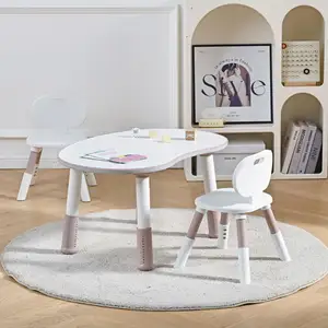 Nouvelle arrivée Table pliante en bois blanche bon marché pour enfants Tables pour enfants